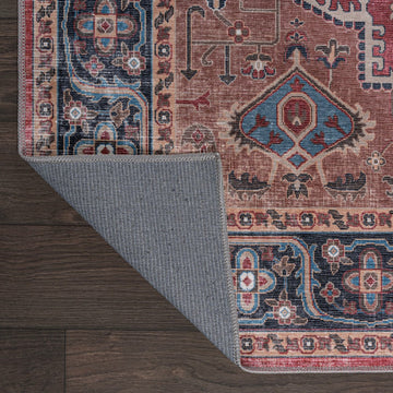Alacati Ogee Medallion Washable Area Rug